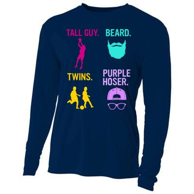 Perfect Present Tall Guy Beard Twins Purple Hoser Cooling Performance Long Sleeve Crew