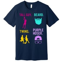 Perfect Present Tall Guy Beard Twins Purple Hoser Premium T-Shirt