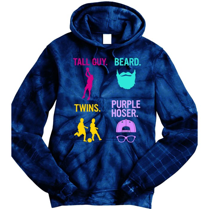 Perfect Present Tall Guy Beard Twins Purple Hoser Tie Dye Hoodie