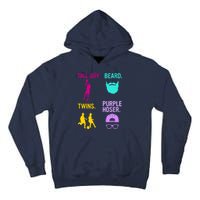 Perfect Present Tall Guy Beard Twins Purple Hoser Tall Hoodie