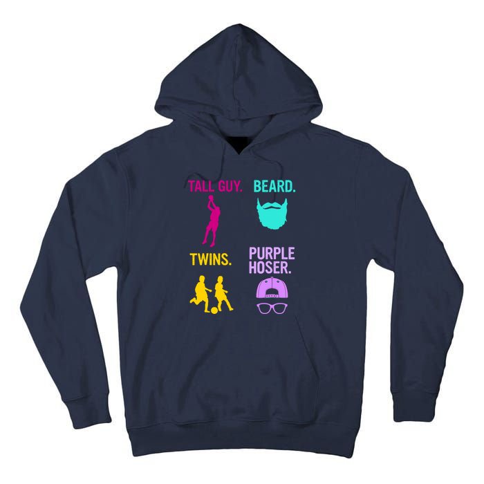 Perfect Present Tall Guy Beard Twins Purple Hoser Tall Hoodie