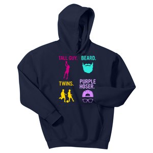 Perfect Present Tall Guy Beard Twins Purple Hoser Kids Hoodie