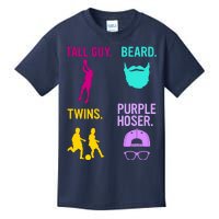 Perfect Present Tall Guy Beard Twins Purple Hoser Kids T-Shirt