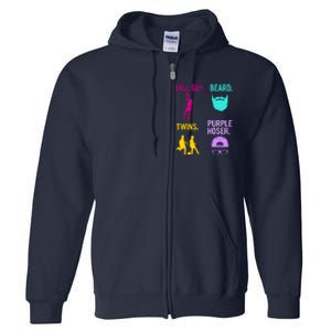 Perfect Present Tall Guy Beard Twins Purple Hoser Full Zip Hoodie