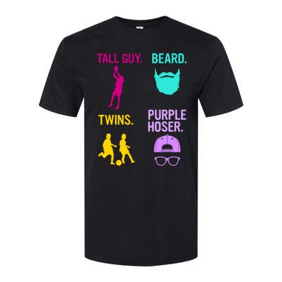 Perfect Present Tall Guy Beard Twins Purple Hoser Softstyle CVC T-Shirt