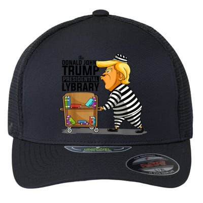 Prison Prisoner Trump Presidential Library Funny Anti Trump Flexfit Unipanel Trucker Cap