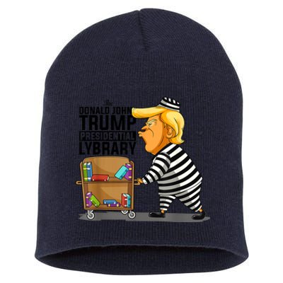 Prison Prisoner Trump Presidential Library Funny Anti Trump Short Acrylic Beanie