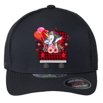 Ph Plaid Truck Unicorn Valentines Day Costume Gift Flexfit Unipanel Trucker Cap