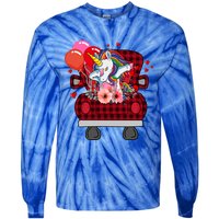 Ph Plaid Truck Unicorn Valentines Day Costume Gift Tie-Dye Long Sleeve Shirt