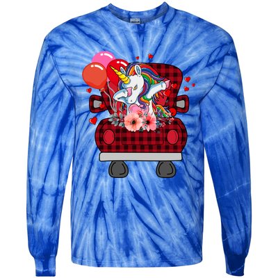 Ph Plaid Truck Unicorn Valentines Day Costume Gift Tie-Dye Long Sleeve Shirt