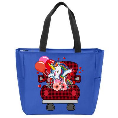 Ph Plaid Truck Unicorn Valentines Day Costume Gift Zip Tote Bag