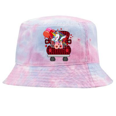 Ph Plaid Truck Unicorn Valentines Day Costume Gift Tie-Dyed Bucket Hat