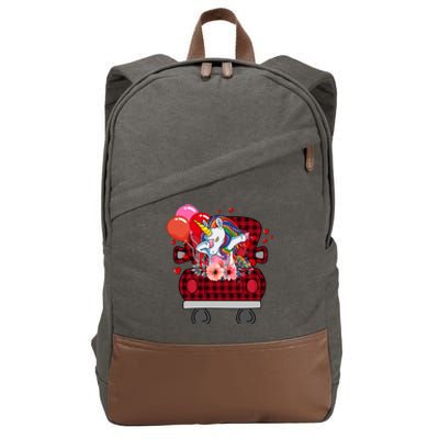 Ph Plaid Truck Unicorn Valentines Day Costume Gift Cotton Canvas Backpack