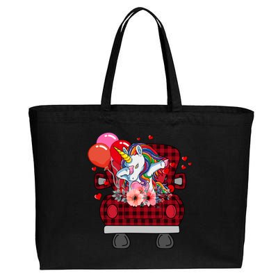 Ph Plaid Truck Unicorn Valentines Day Costume Gift Cotton Canvas Jumbo Tote