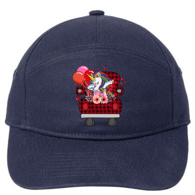 Ph Plaid Truck Unicorn Valentines Day Costume Gift 7-Panel Snapback Hat