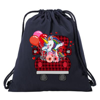 Ph Plaid Truck Unicorn Valentines Day Costume Gift Drawstring Bag