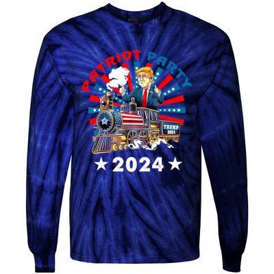 Patriot Party Trump 2024 1 Tie-Dye Long Sleeve Shirt