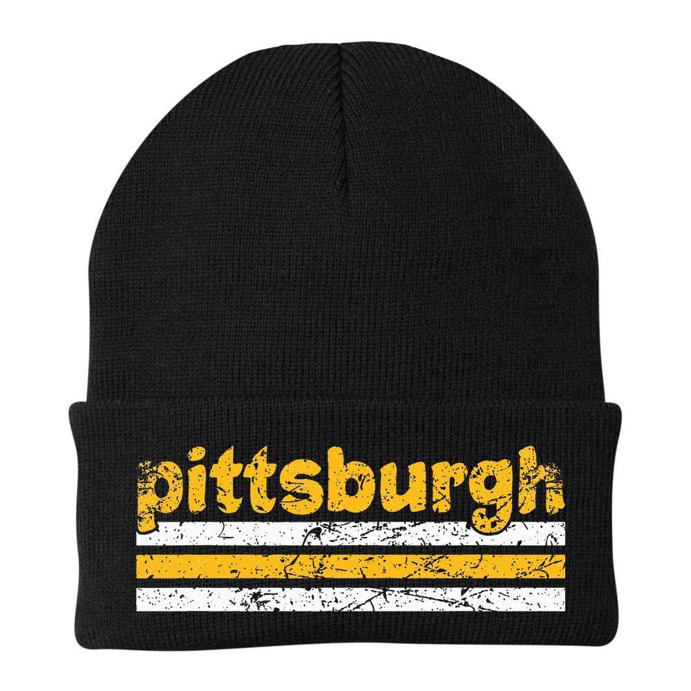 Pittsburgh Pennsylvania Three Stripe Vintage Weathered Beanie