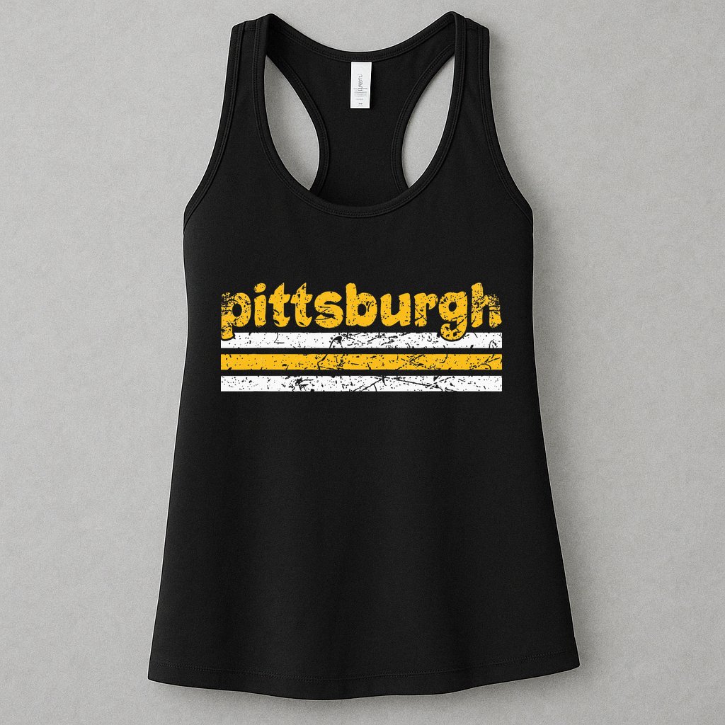 Pittsburgh Pennsylvania Three Stripe Vintage Weathered Womens Tank Top