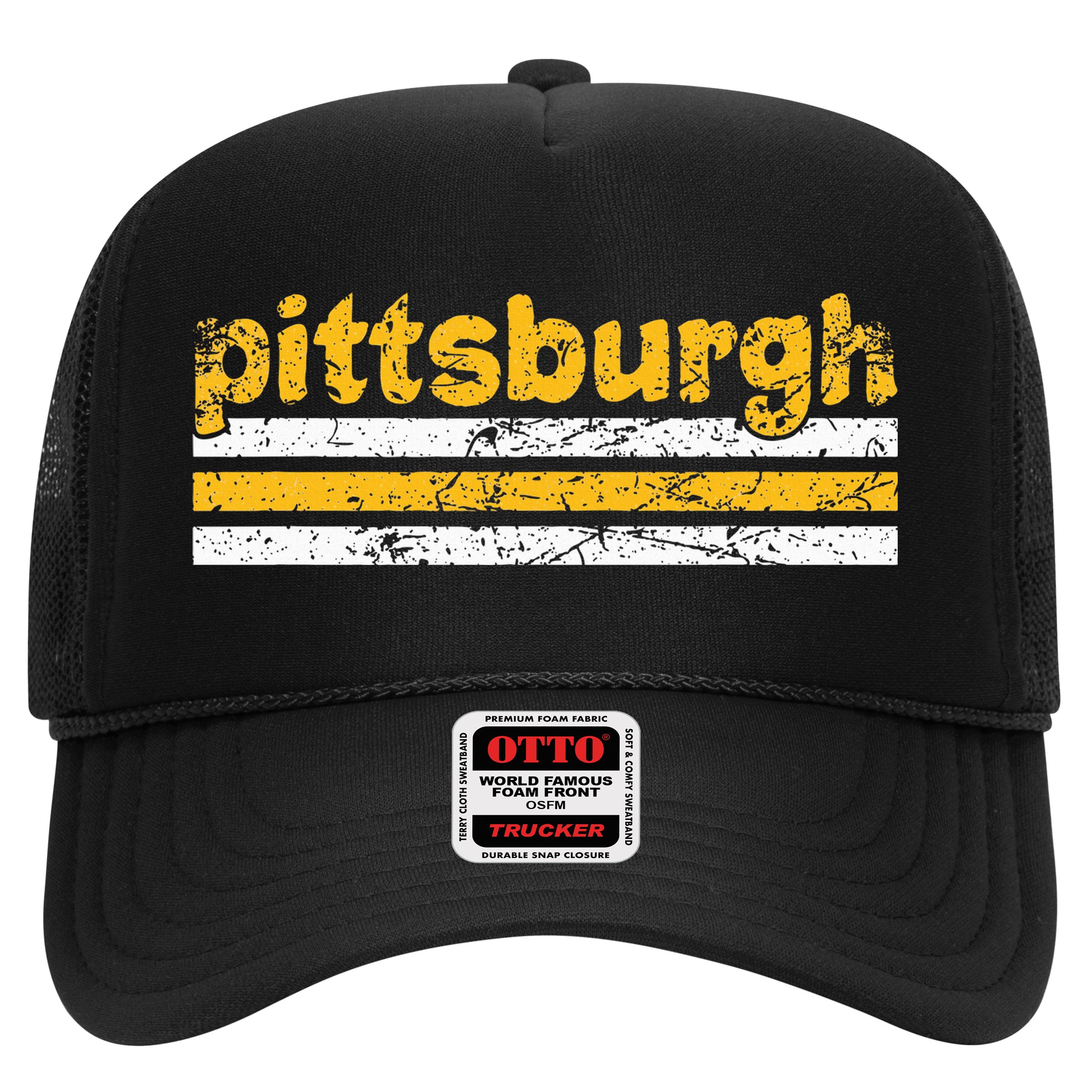 Pittsburgh Pennsylvania Three Stripe Vintage Weathered Hat