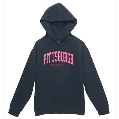 Pittsburgh Pink Text Retro Preppy Throwback Urban Pullover Hoodie