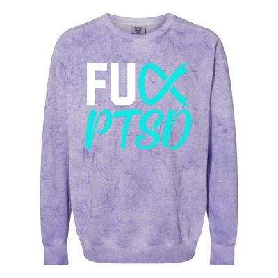 Ptsd Post Traumatic Stress Disorder Awareness Ribbon Graphic Gift Colorblast Crewneck Sweatshirt