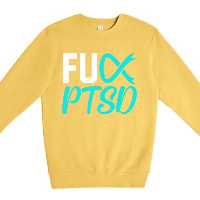 Ptsd Post Traumatic Stress Disorder Awareness Ribbon Graphic Gift Premium Crewneck Sweatshirt