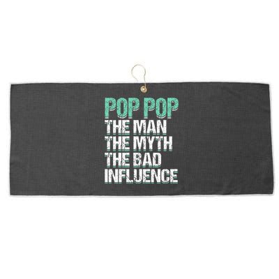 Pop Pop The The Myth Bad Influence Grandpa Large Microfiber Waffle Golf Towel