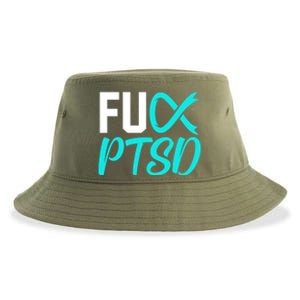 Ptsd Post Traumatic Stress Disorder Awareness Ribbon Graphic Meaningful Gift Sustainable Bucket Hat