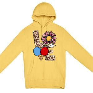 Ping Pong T Shirts Love Table Tennis Leopard Sunflower Graphic Plus Size Premium Pullover Hoodie