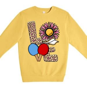 Ping Pong T Shirts Love Table Tennis Leopard Sunflower Graphic Plus Size Premium Crewneck Sweatshirt