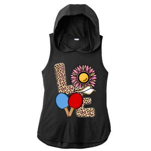 Ping Pong T Shirts Love Table Tennis Leopard Sunflower Graphic Plus Size Ladies PosiCharge Tri-Blend Wicking Draft Hoodie Tank