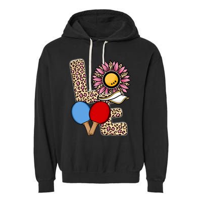 Ping Pong T Shirts Love Table Tennis Leopard Sunflower Graphic Plus Size Garment-Dyed Fleece Hoodie