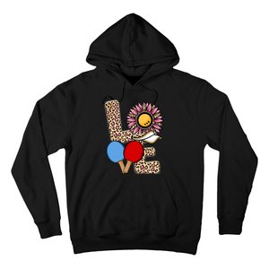 Ping Pong T Shirts Love Table Tennis Leopard Sunflower Graphic Plus Size Hoodie