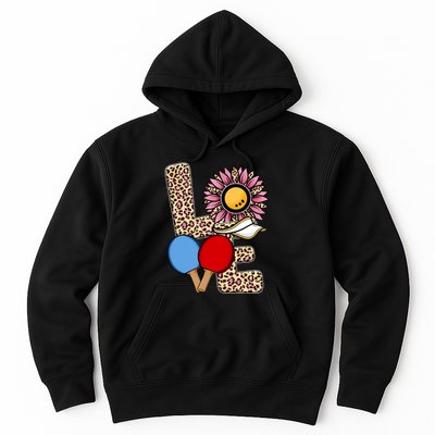 Ping Pong T Shirts Love Table Tennis Leopard Sunflower Graphic Plus Size Hoodie