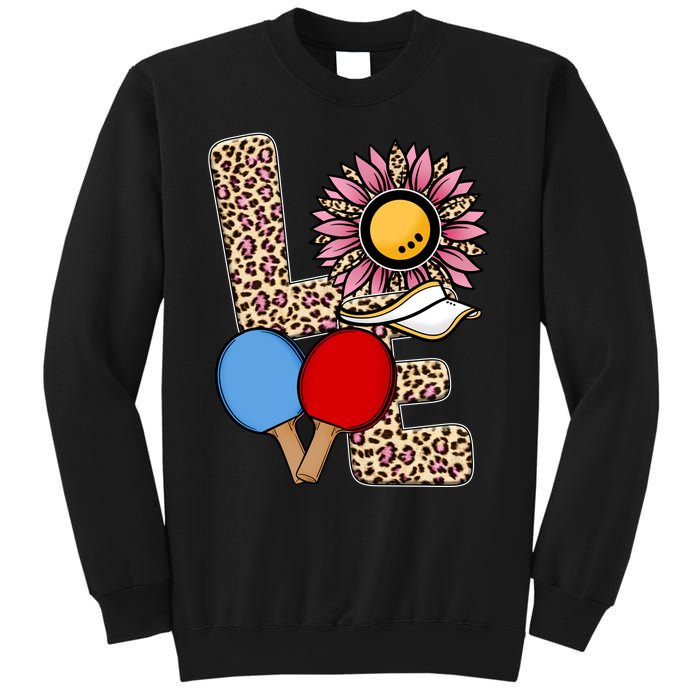 Ping Pong T Shirts Love Table Tennis Leopard Sunflower Graphic Plus Size Sweatshirt