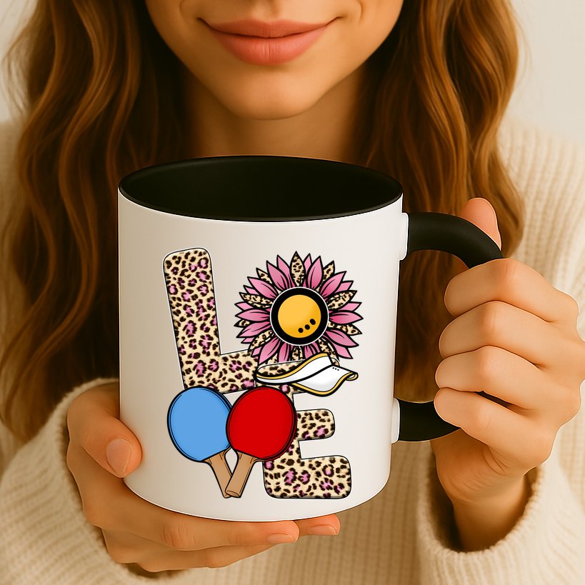 Ping Pong T Shirts Love Table Tennis Leopard Sunflower Graphic Plus Size Mug