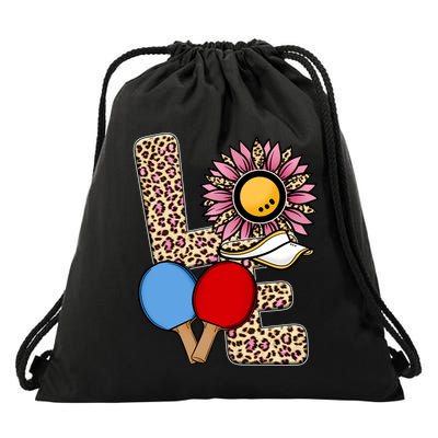 Ping Pong T Shirts Love Table Tennis Leopard Sunflower Graphic Plus Size Drawstring Bag