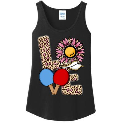 Ping Pong T Shirts Love Table Tennis Leopard Sunflower Graphic Plus Size Ladies Essential Tank