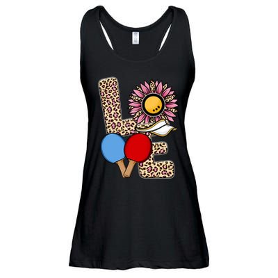 Ping Pong T Shirts Love Table Tennis Leopard Sunflower Graphic Plus Size Ladies Essential Flowy Tank