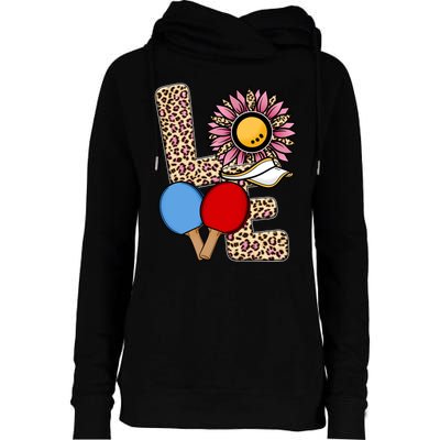 Ping Pong T Shirts Love Table Tennis Leopard Sunflower Graphic Plus Size Womens Funnel Neck Pullover Hood