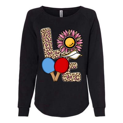 Ping Pong T Shirts Love Table Tennis Leopard Sunflower Graphic Plus Size Womens California Wash Sweatshirt