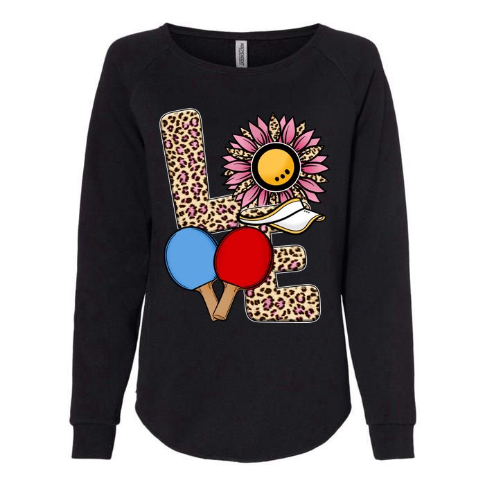 Ping Pong T Shirts Love Table Tennis Leopard Sunflower Graphic Plus Size Womens California Wash Sweatshirt