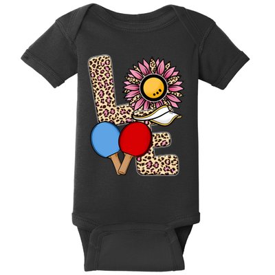 Ping Pong T Shirts Love Table Tennis Leopard Sunflower Graphic Plus Size Baby Bodysuit