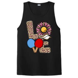 Ping Pong T Shirts Love Table Tennis Leopard Sunflower Graphic Plus Size PosiCharge Competitor Tank