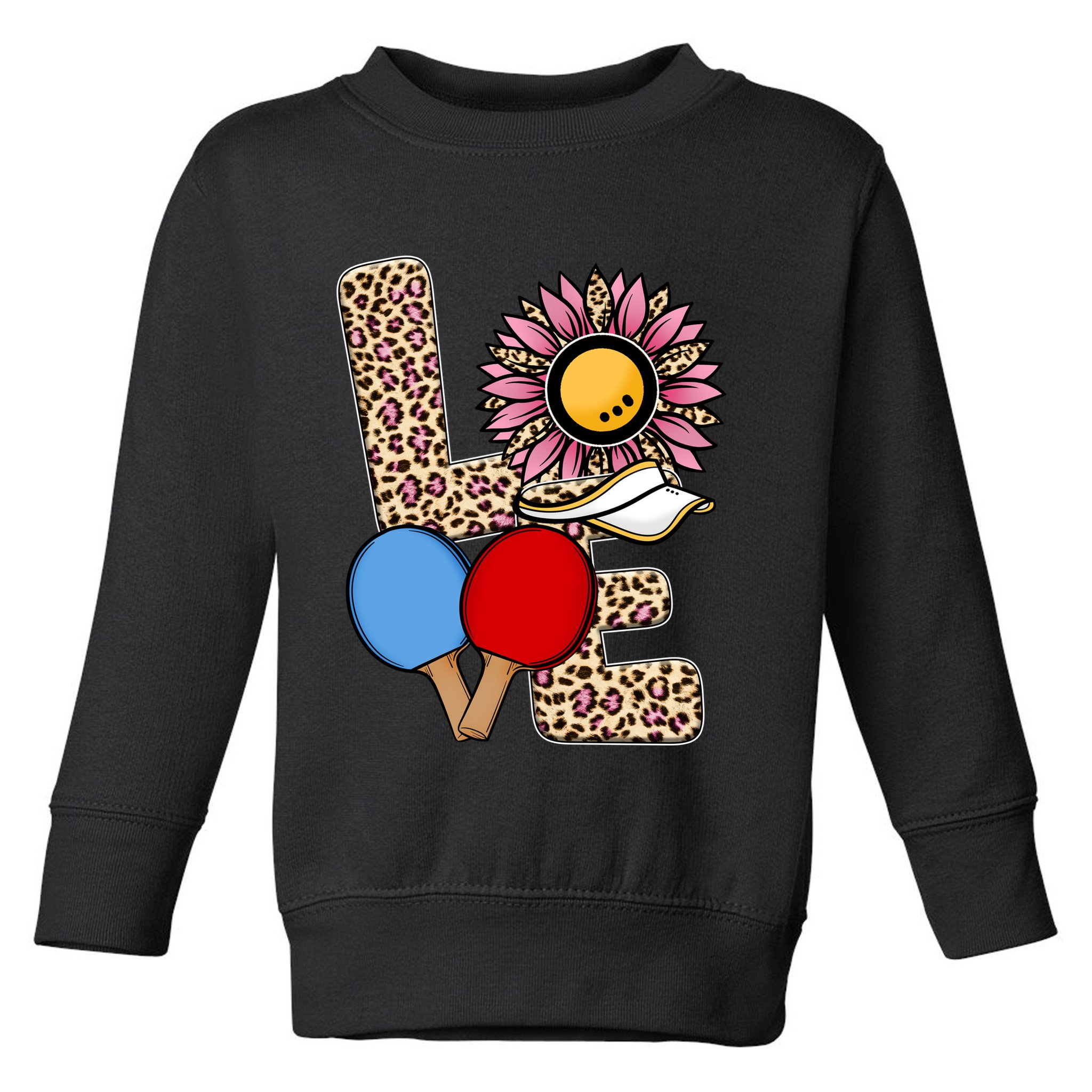 Ping Pong T Shirts Love Table Tennis Leopard Sunflower Graphic Plus Size Toddler Sweatshirt