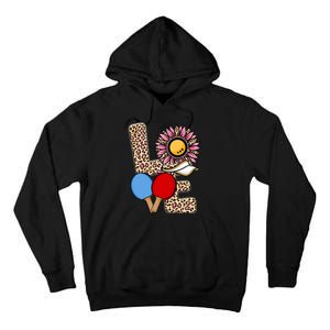 Ping Pong T Shirts Love Table Tennis Leopard Sunflower Graphic Plus Size Tall Hoodie