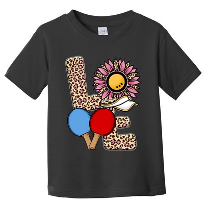 Ping Pong T Shirts Love Table Tennis Leopard Sunflower Graphic Plus Size Toddler T-Shirt