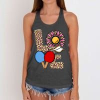 Ping Pong T Shirts Love Table Tennis Leopard Sunflower Graphic Plus Size Women's Knotted Racerback Tank