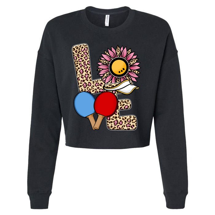 Ping Pong T Shirts Love Table Tennis Leopard Sunflower Graphic Plus Size Cropped Pullover Crew